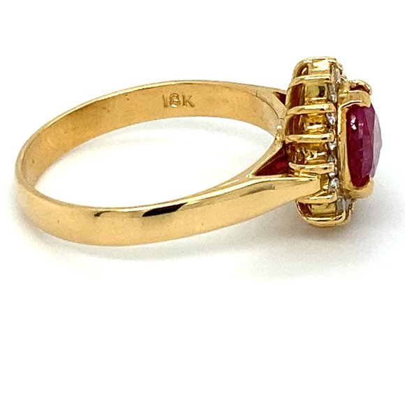 GIA Certified Ruby 2.08ct Diamonds 18K Gold Ring - Picture 4 of 9